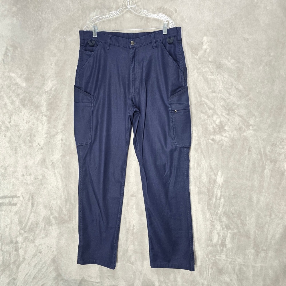 Carhartt Rugged Flex Rigby Cargo Pants Men 36x34 Navy Blue Workwear Utility Gorp